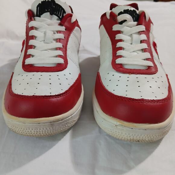 The Ohio State Men's 9 White Leather Red Contrast Low Ankle Sneaker AMAZING Sole - Picture 3 of 16